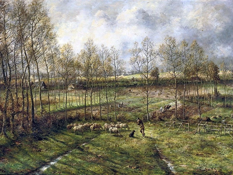 1842-Marie Collart-Henrotin - La campagna in marzo